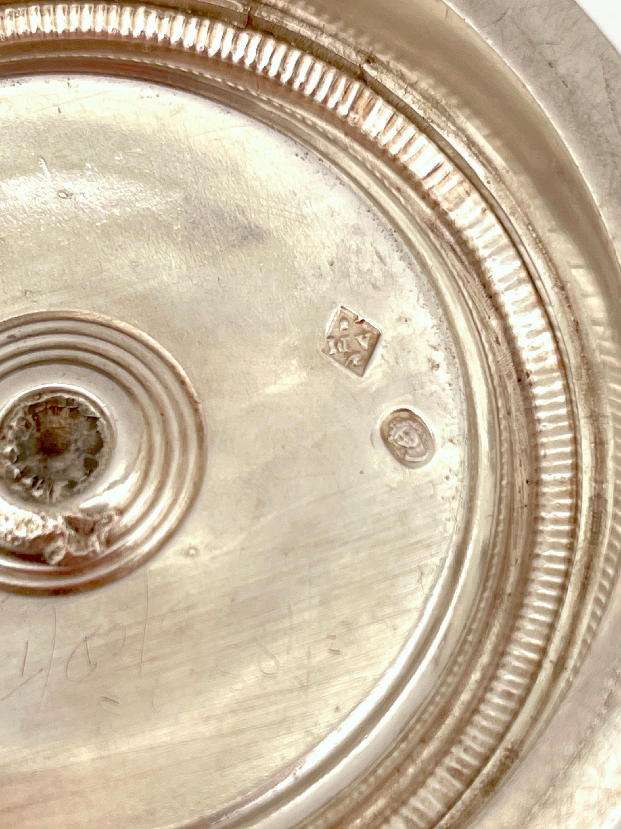 Vaso in argento e vetro cobalto del XVIII secolo, Prima Repubblica francese, Parigi 1798 in vendita 5