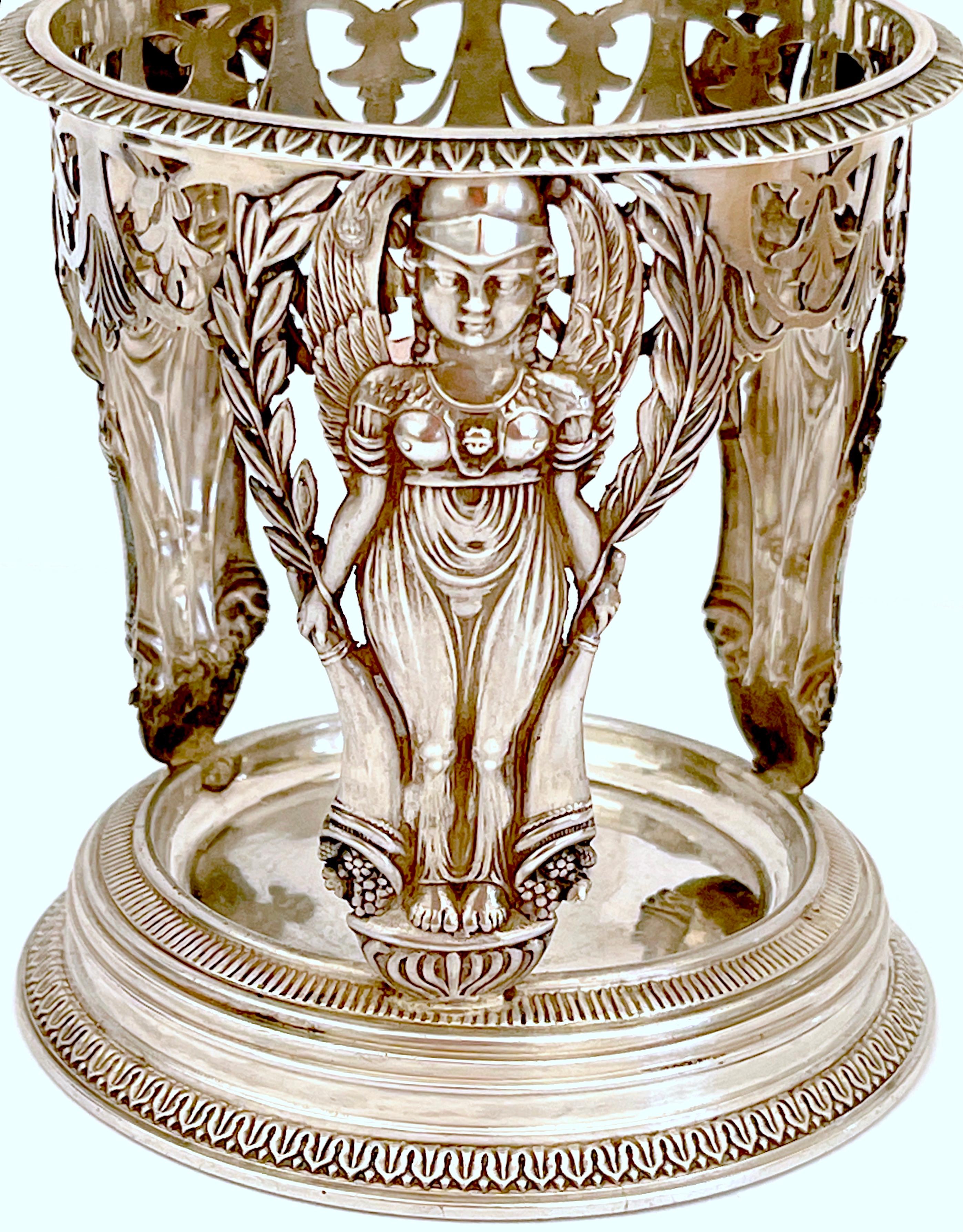 18th Century Silver & Cobalt Glass Vase, French 1st Republic, Paris 1798  For Sale 2