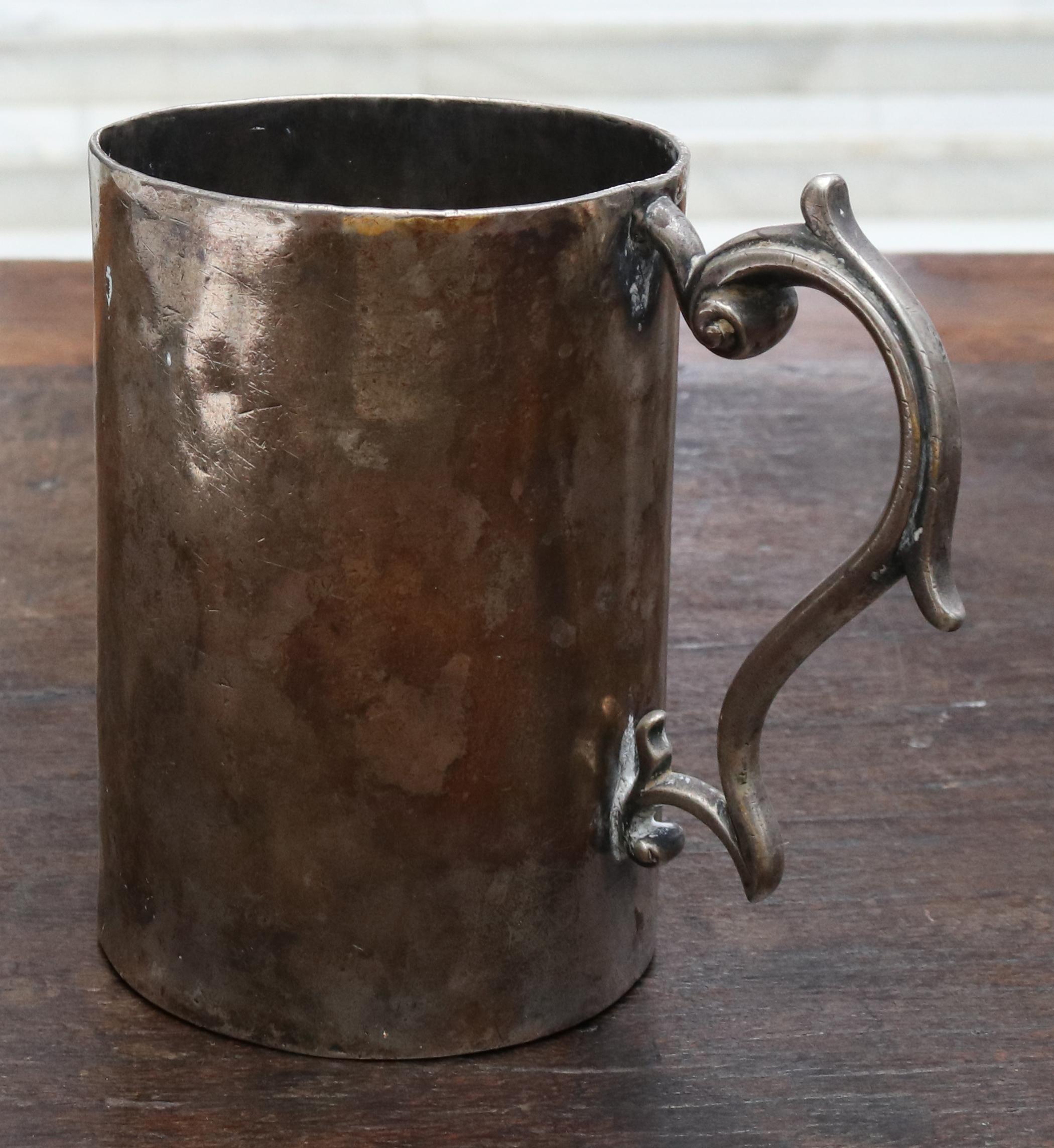 18th Century and Earlier 18th Century Silver Cup with Handle Possibly Bolivian