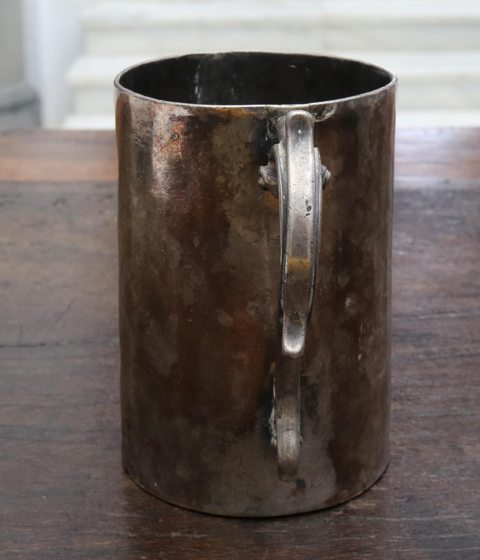 18th Century Silver Cup with Handle Possibly Bolivian 1