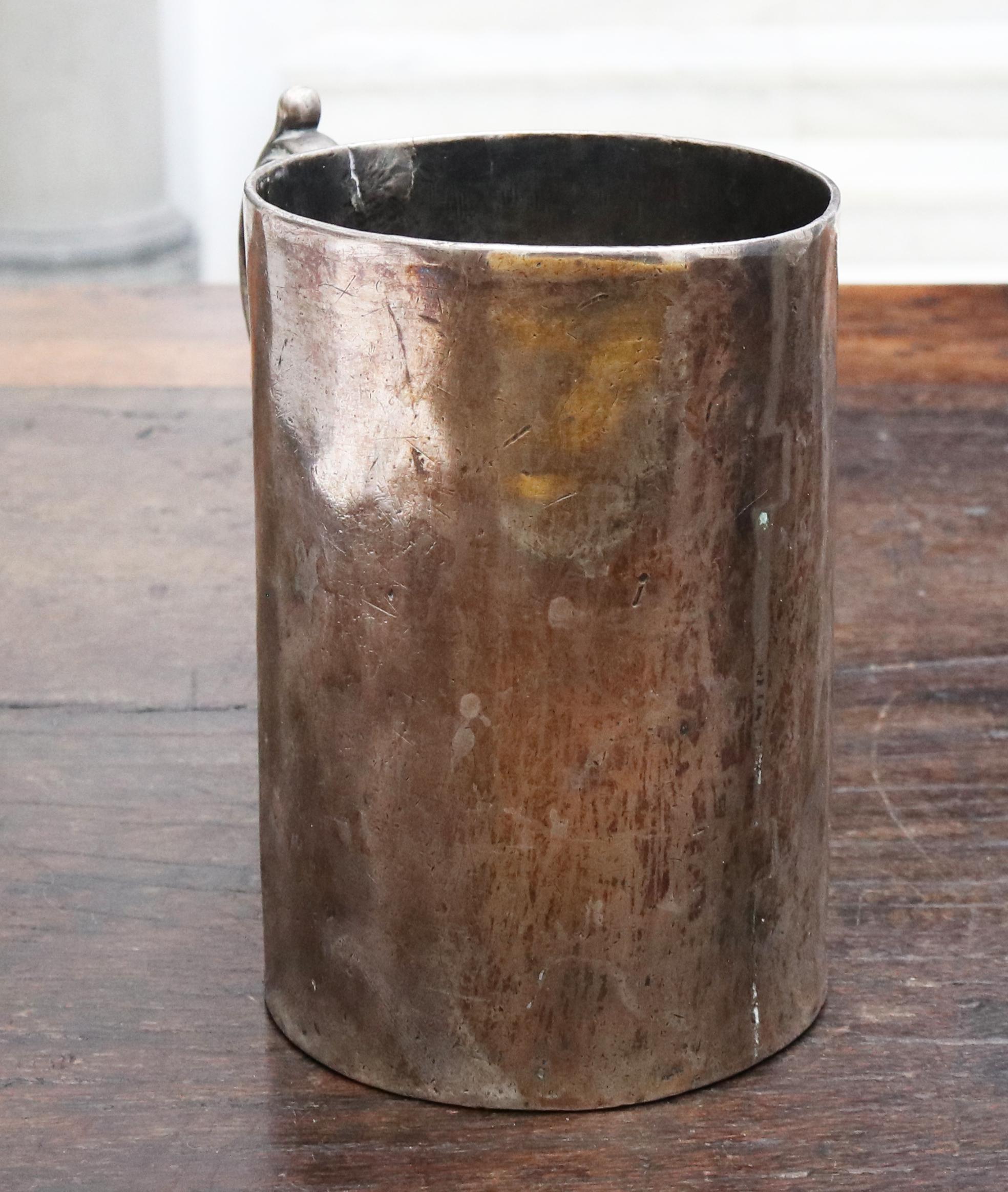 18th Century Silver Cup with Handle Possibly Bolivian 3