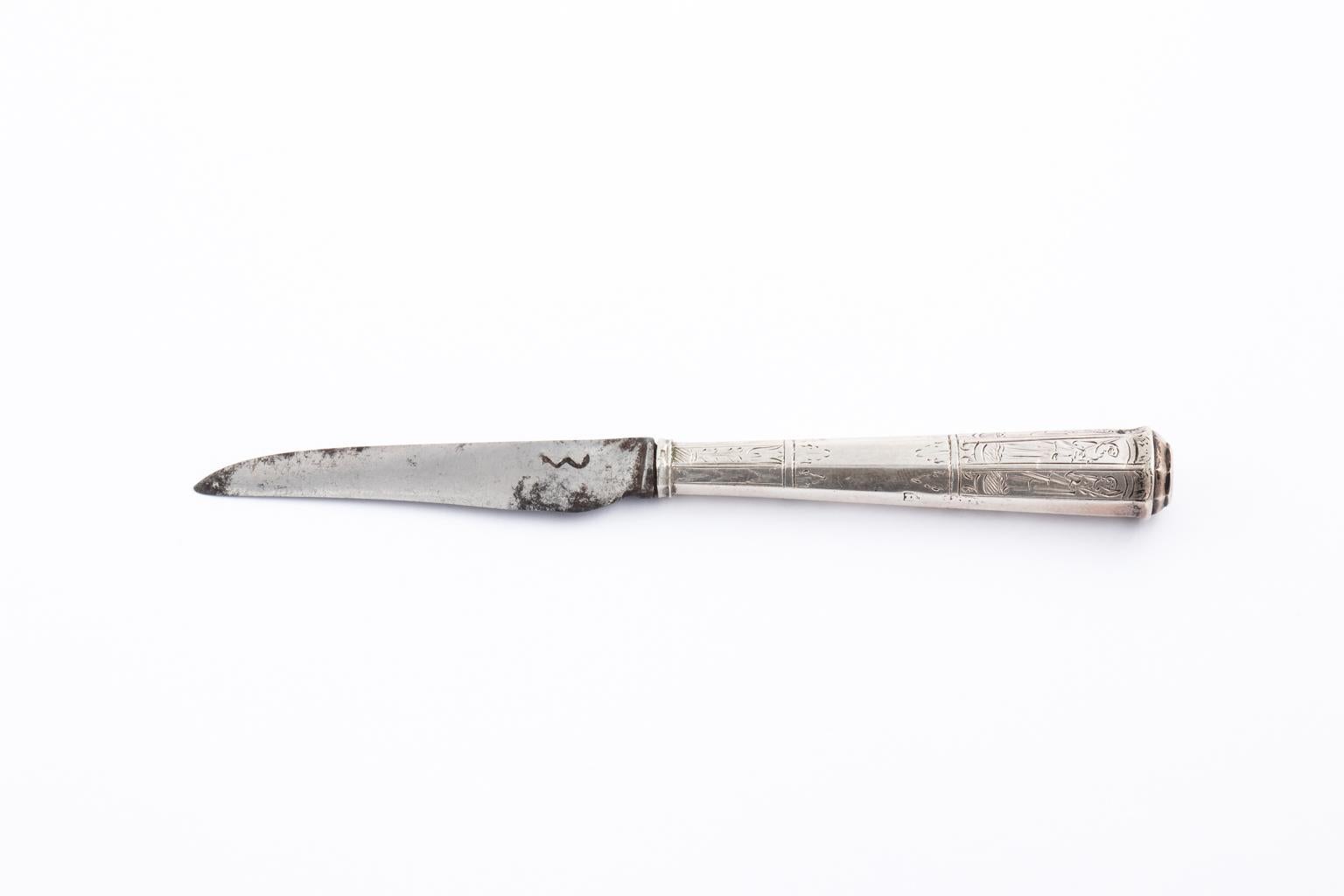 18th Century Silver Fork and Knife Set 10