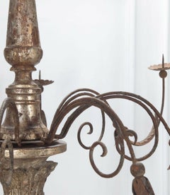 18th Century Silver Gilt and Iron Chandelier