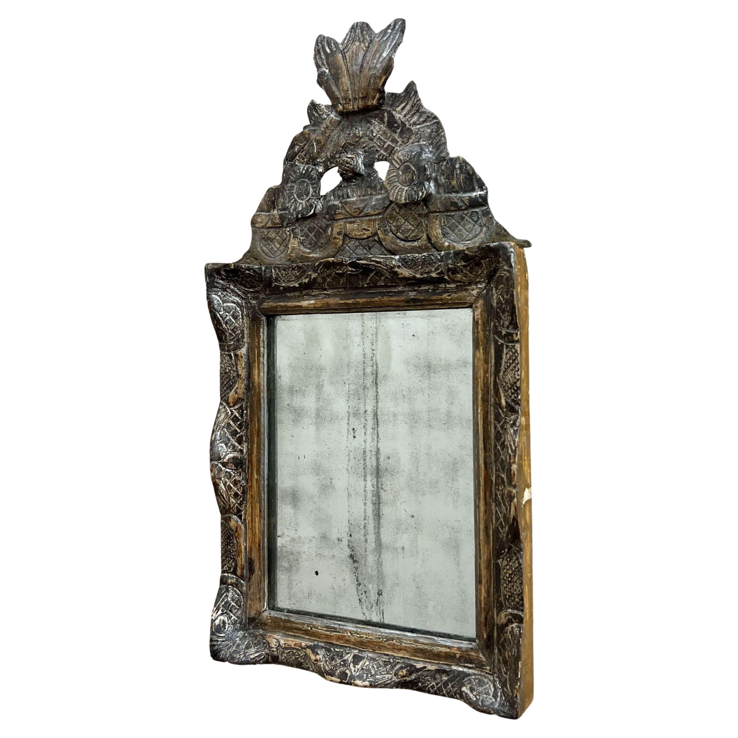 18th Century Silver Gilt Marriage Mirror