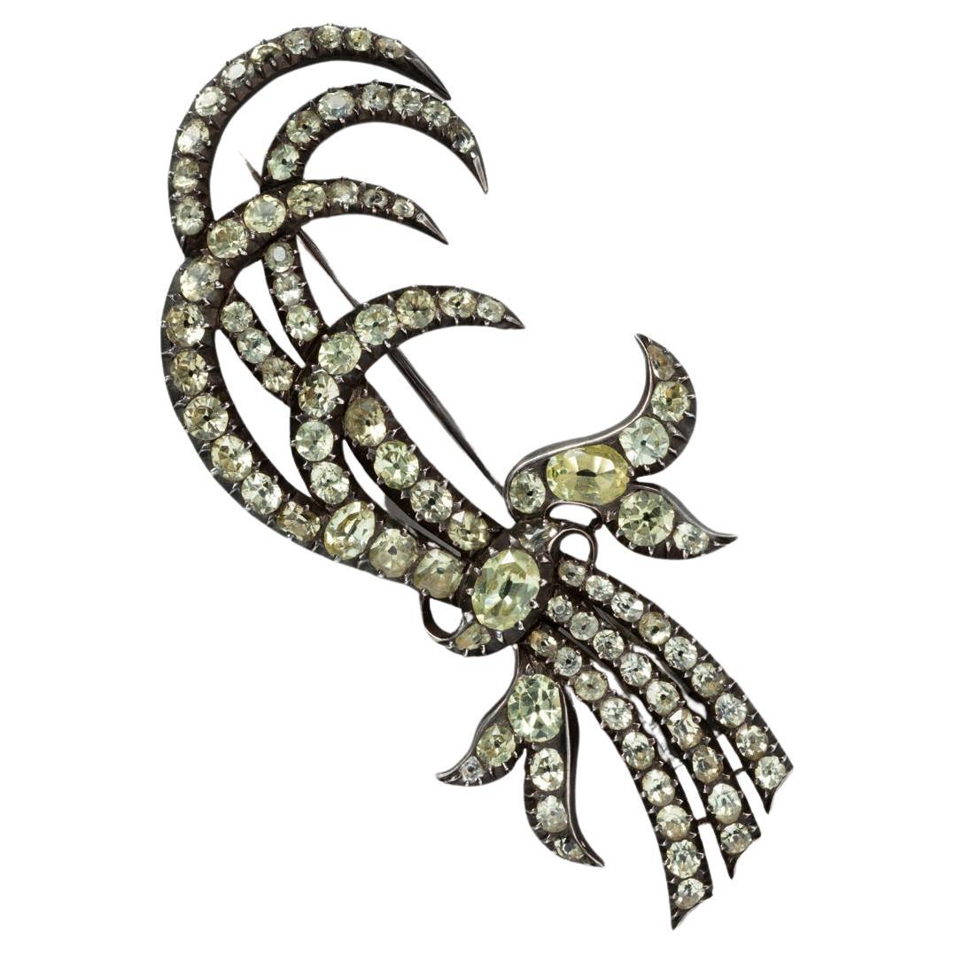 18th Century Silver, Gold and Chrysoberyl Aigrette Brooch
