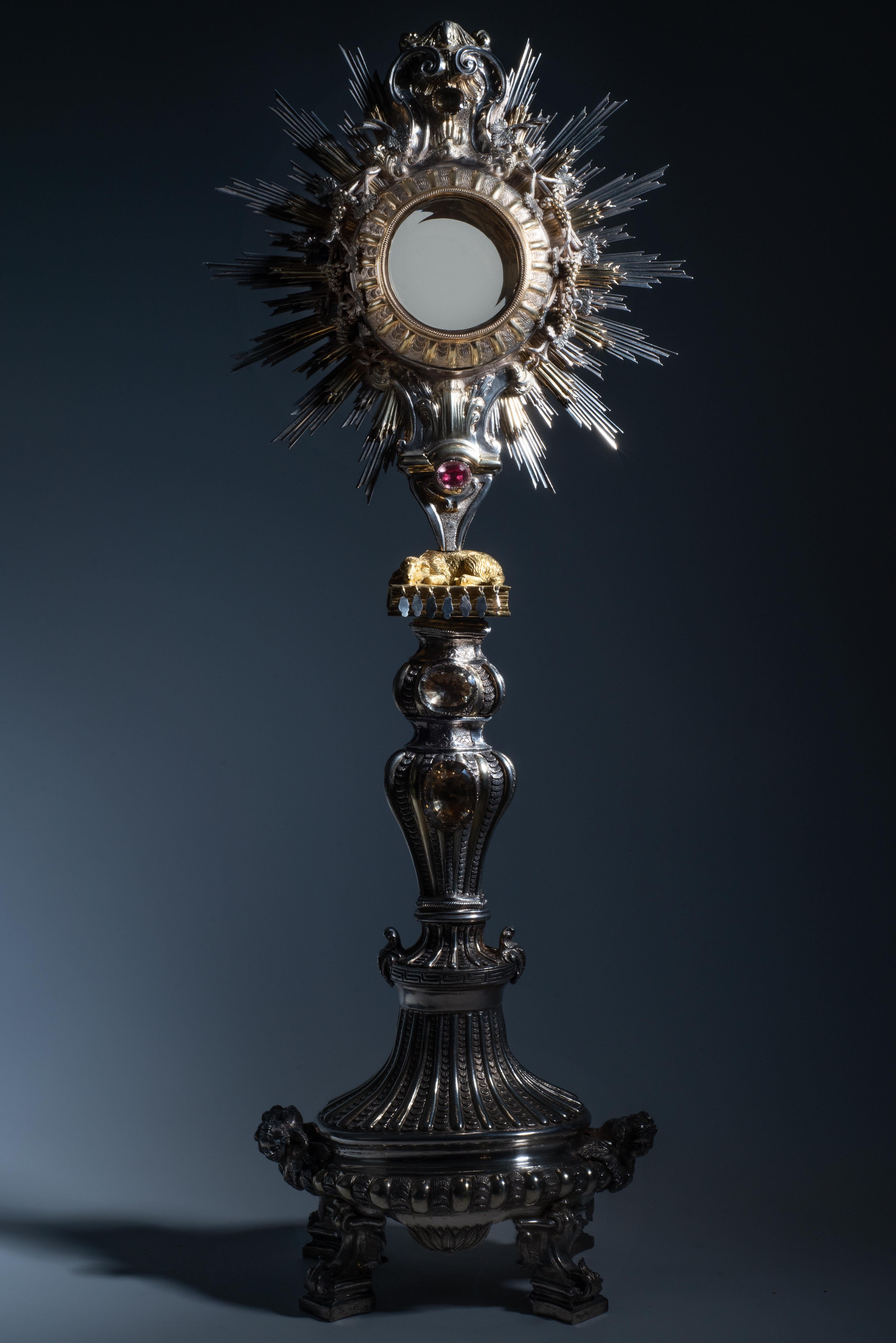 Fine XVIII secolo Ostensorio d'argento del XVIII secolo, 1797-1799 circa. Lüders neoclassico dorato di Augsburg in vendita