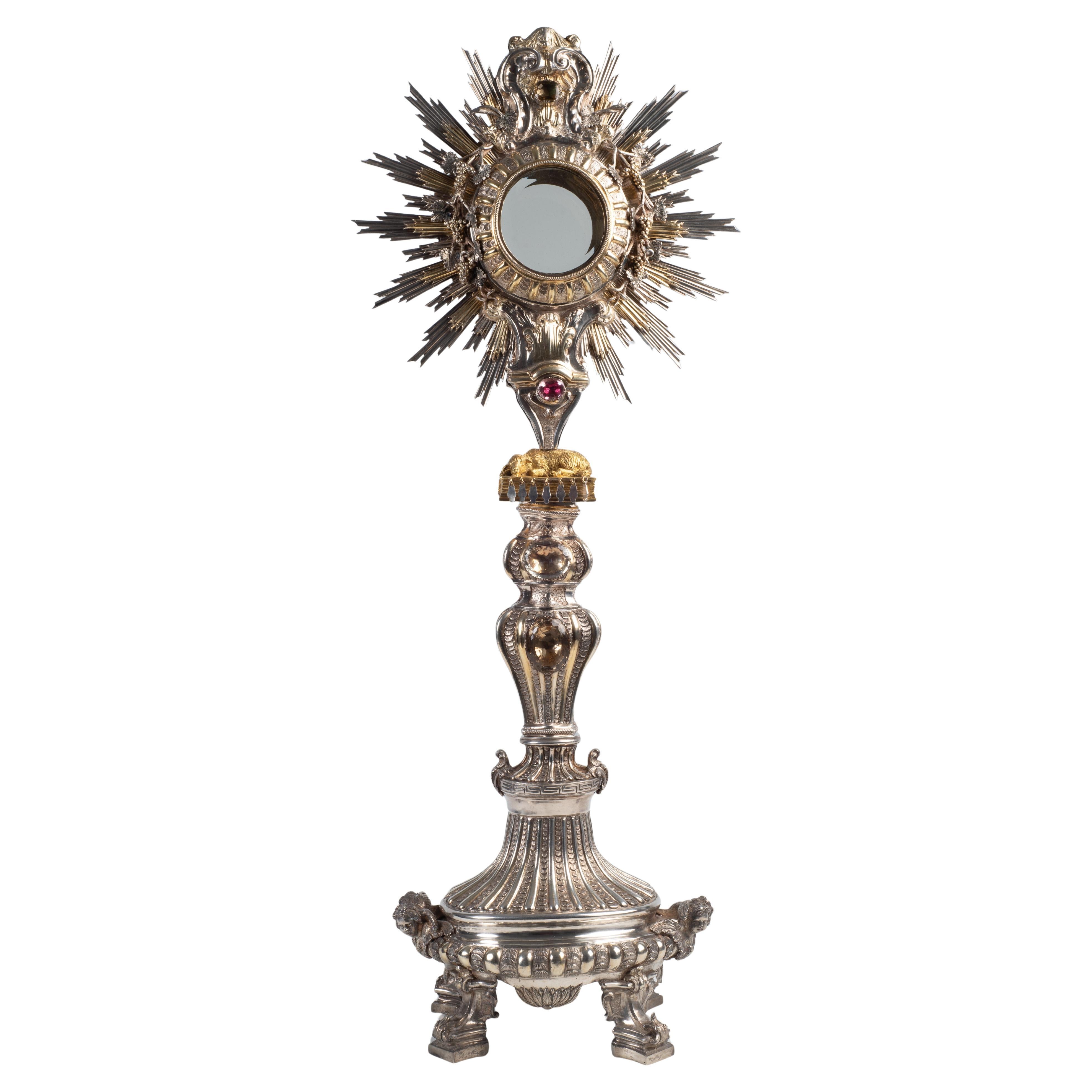 Ostensoir en argent du XVIIIe siècle, c. 1797-1799. Lüders néoclassique doré d
Augsbourg