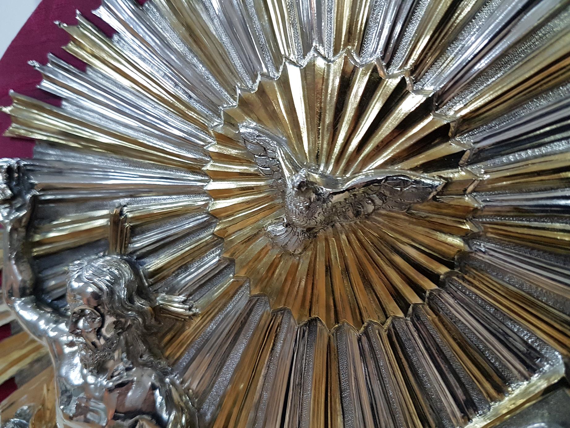 Embossed 18th Century Silver Plaque Representing SS Trinità with Sant' Antony Da Padua