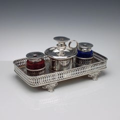 18th Century Silver Plate Inkstand, circa 1790