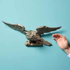 18th Century Silvered Eagle Carving