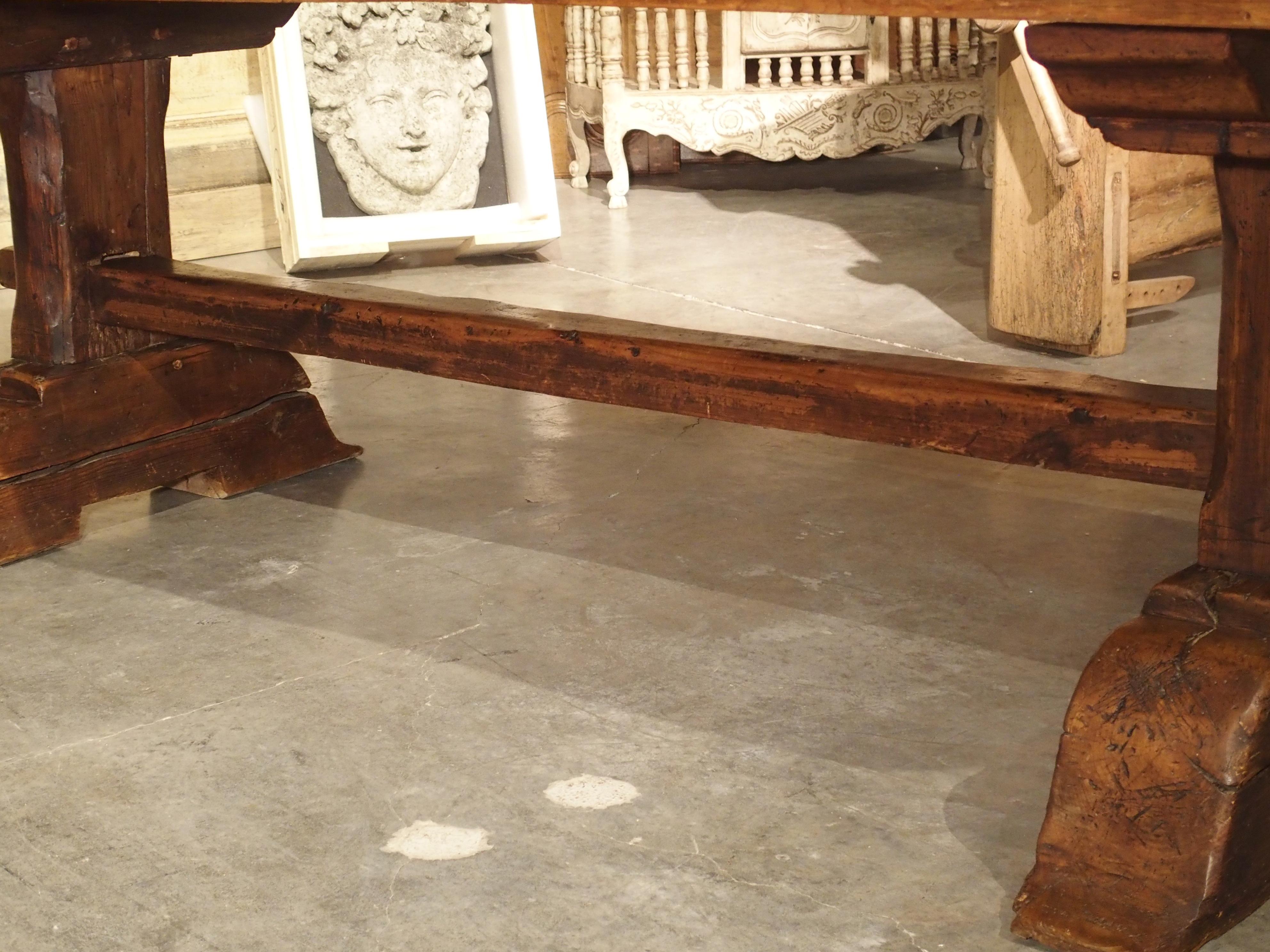 Hand-Carved 18th Century Single Plank Monastery Table from La Savoie, France