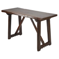 Antique 18th Century Single Plank Walnut Console Table