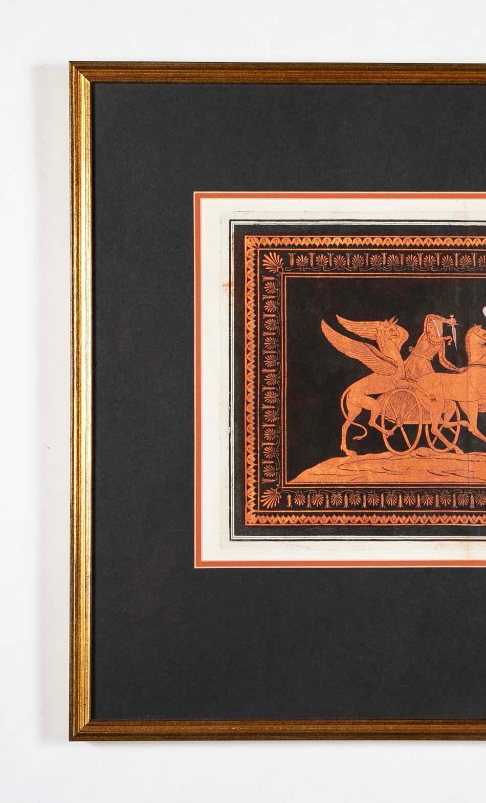 Neoclassical 18th Century Framed Greco-Roman Engraving, Sir William Hamilton For Sale