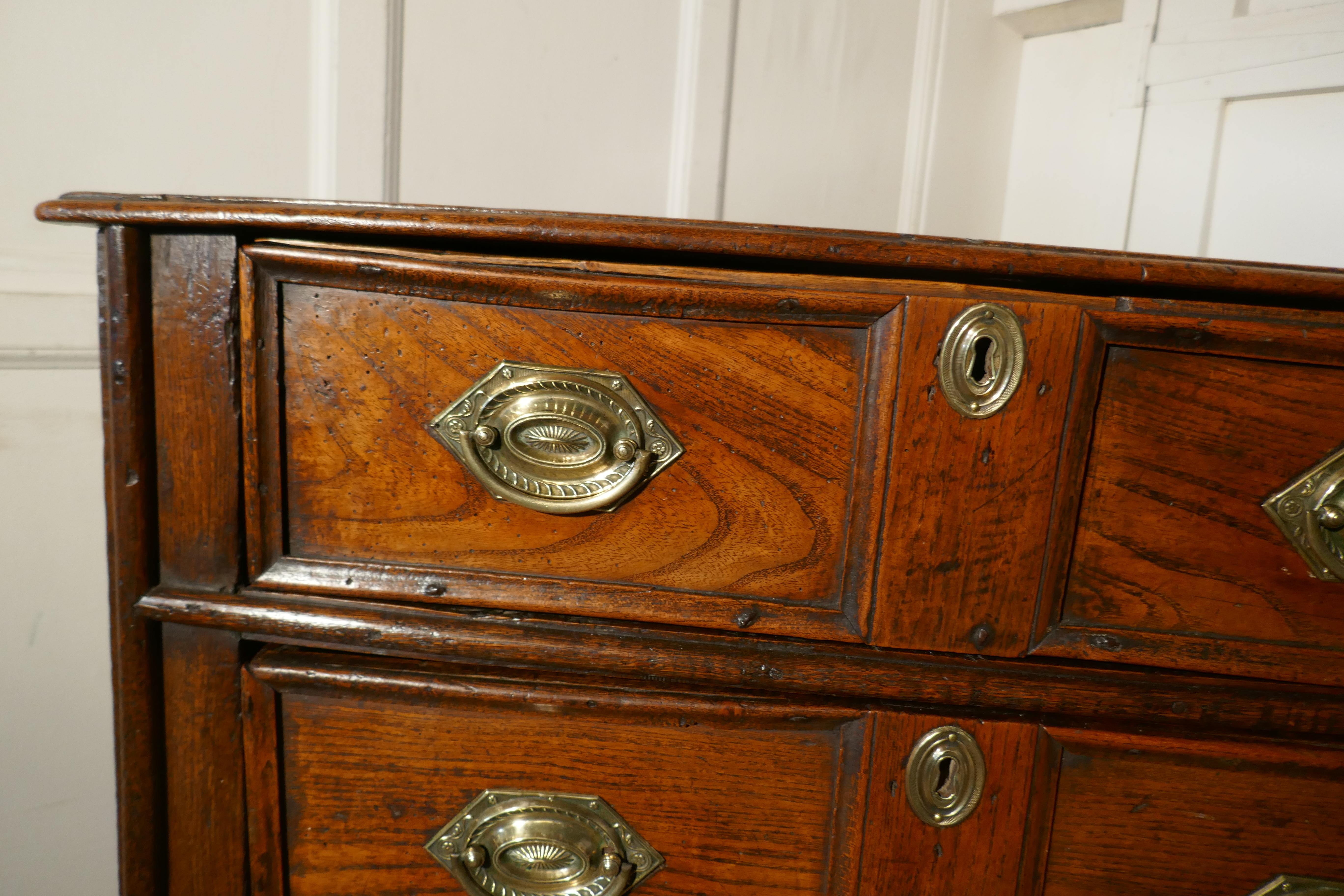 Mid-18th Century 18th Century Small Elm Country Chest of Drawers For Sale