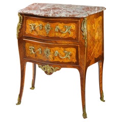 18th century, Small French Veneered and Inlaid Wood Commode