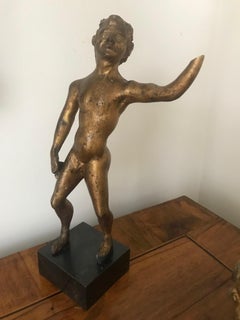 18th Century Small Gilded Wooden Statue