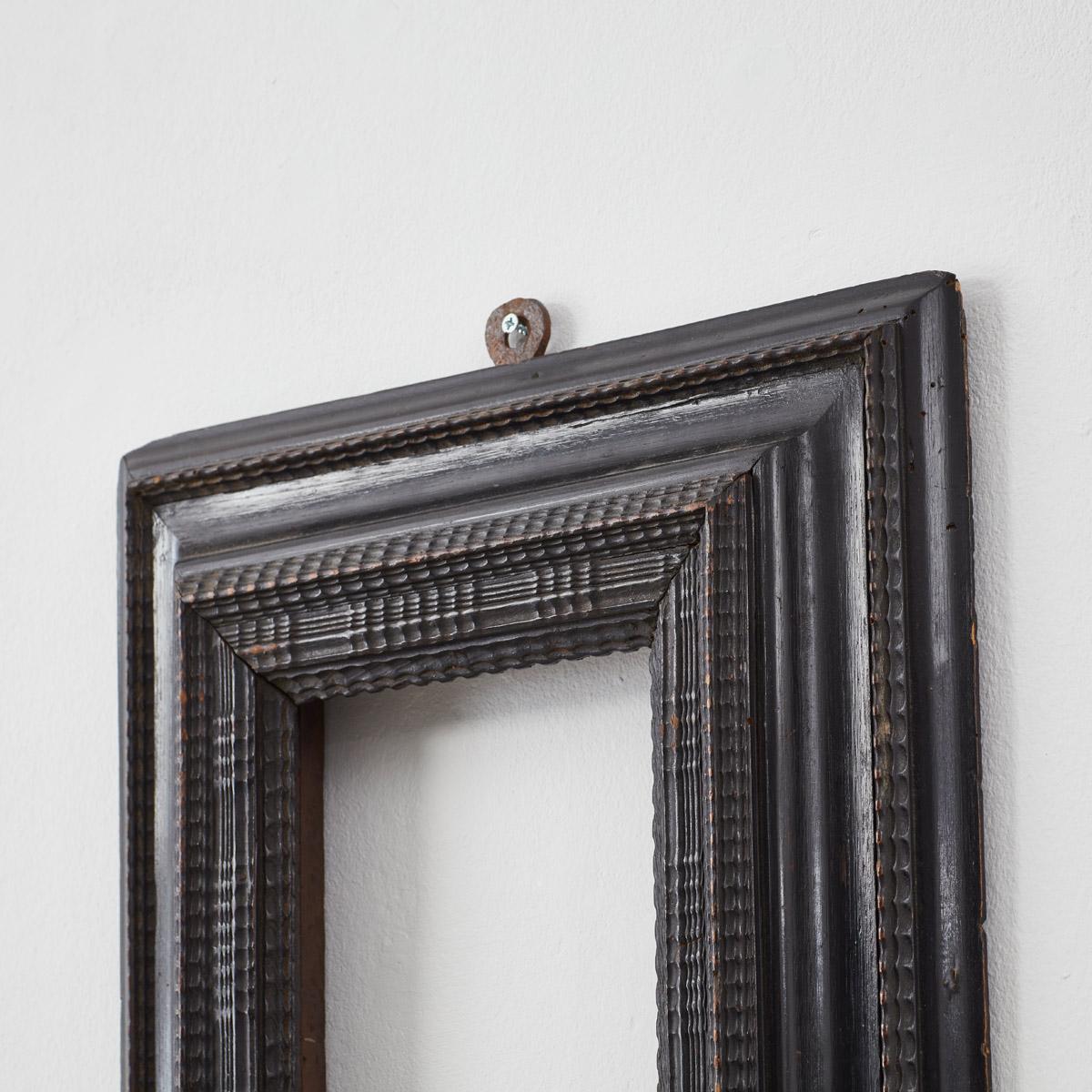 Ebonized 18th Century Small Italian Antique Ebonised Ripple Frame