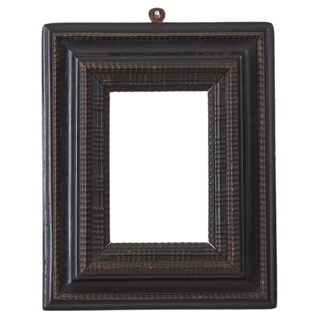 18th Century Small Italian Antique Ebonised Ripple Frame