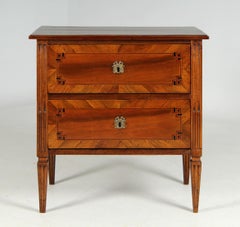 18th Century Small Louis XVI Chest Of Drawers, Walnut with Marquetry, circa 1790