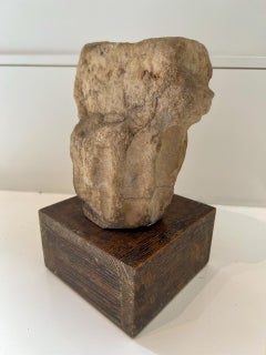 Small Marble Sculpture on Wooden Stand, 18th Century