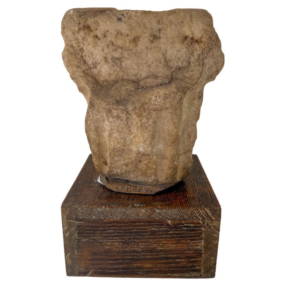 Petite White Marble Sculpture on Stand For Sale at 1stDibs