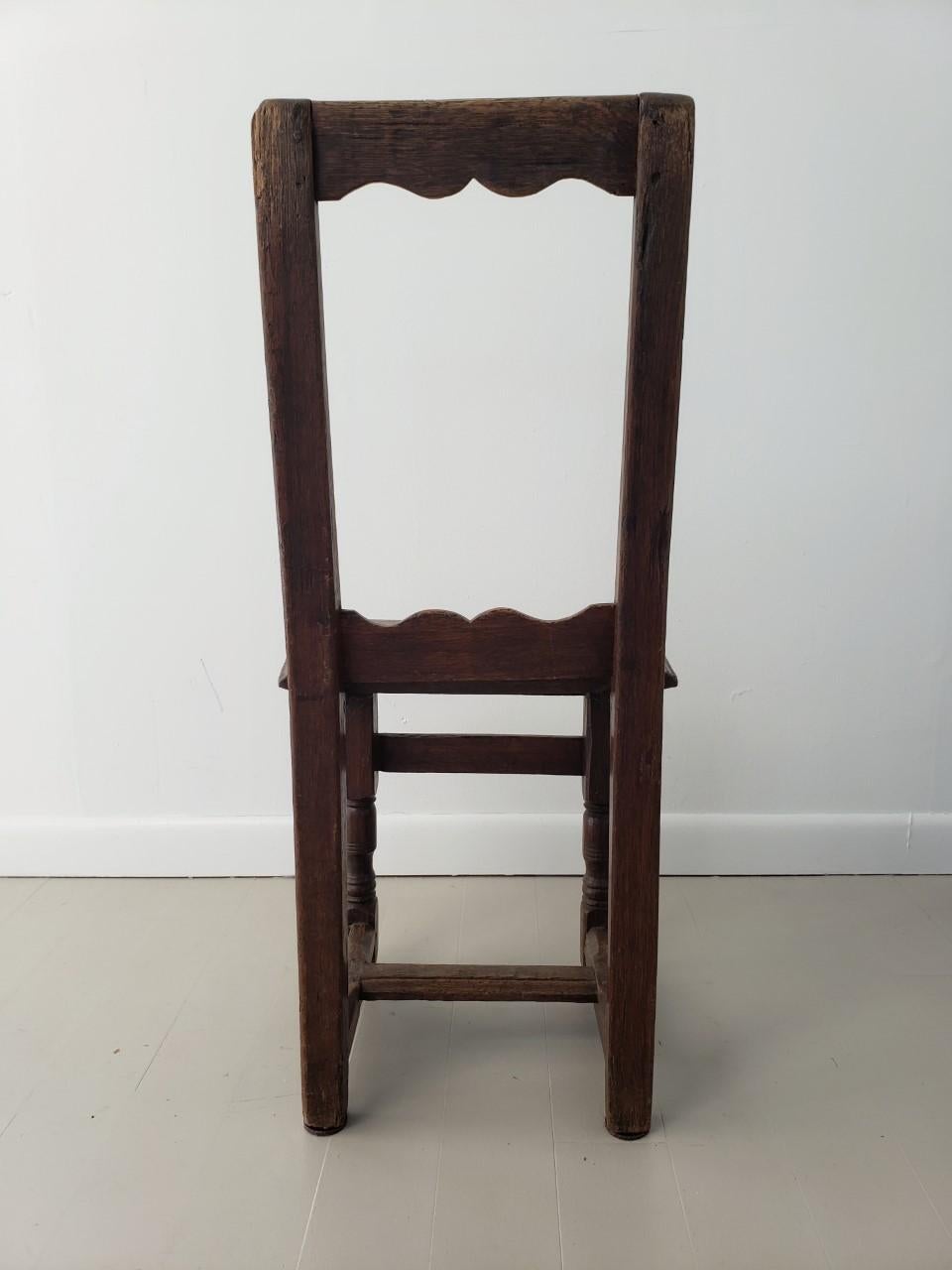 Oak 18th Century Small Swedish Side Chair For Sale