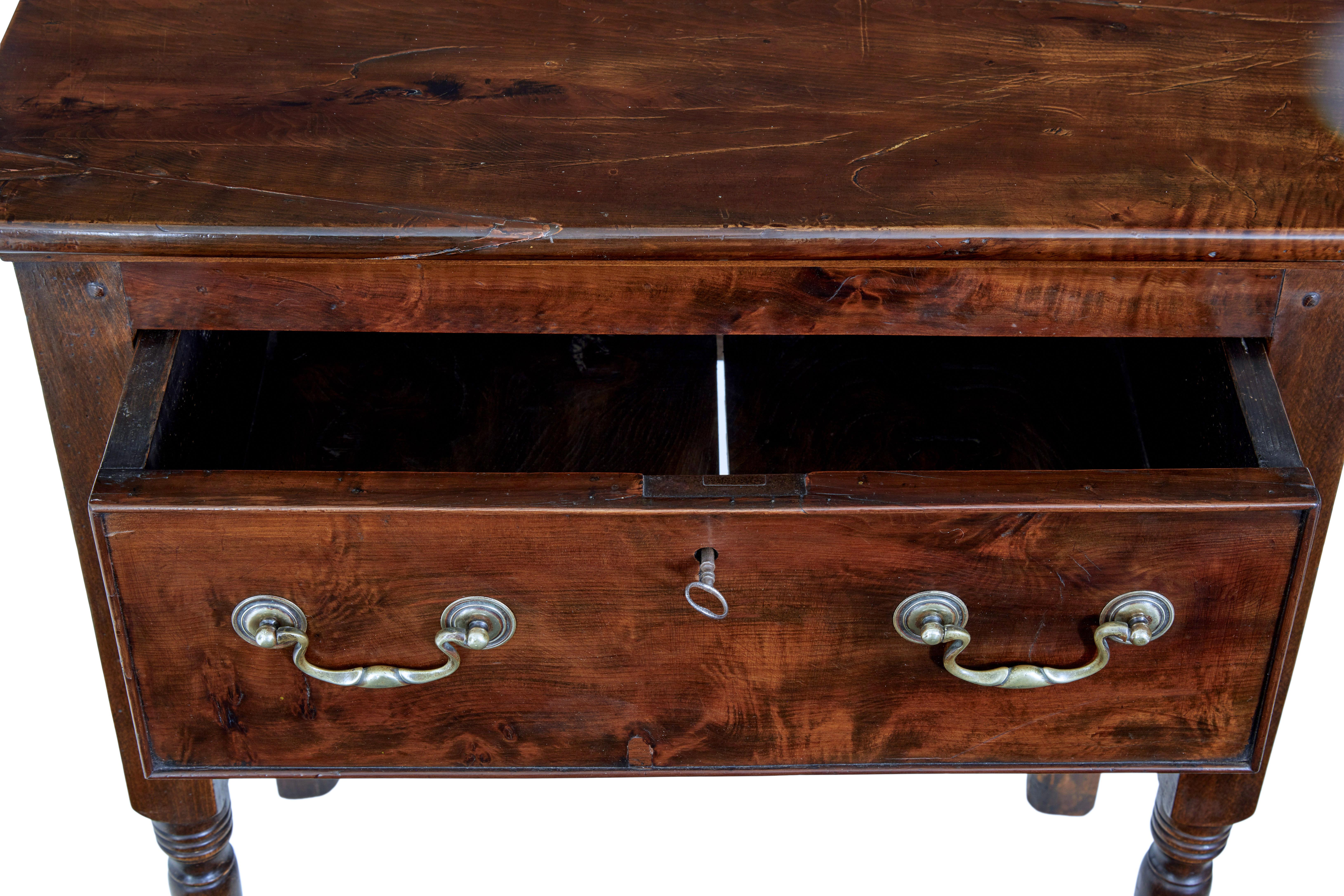 English 18th Century small yew wood dresser For Sale