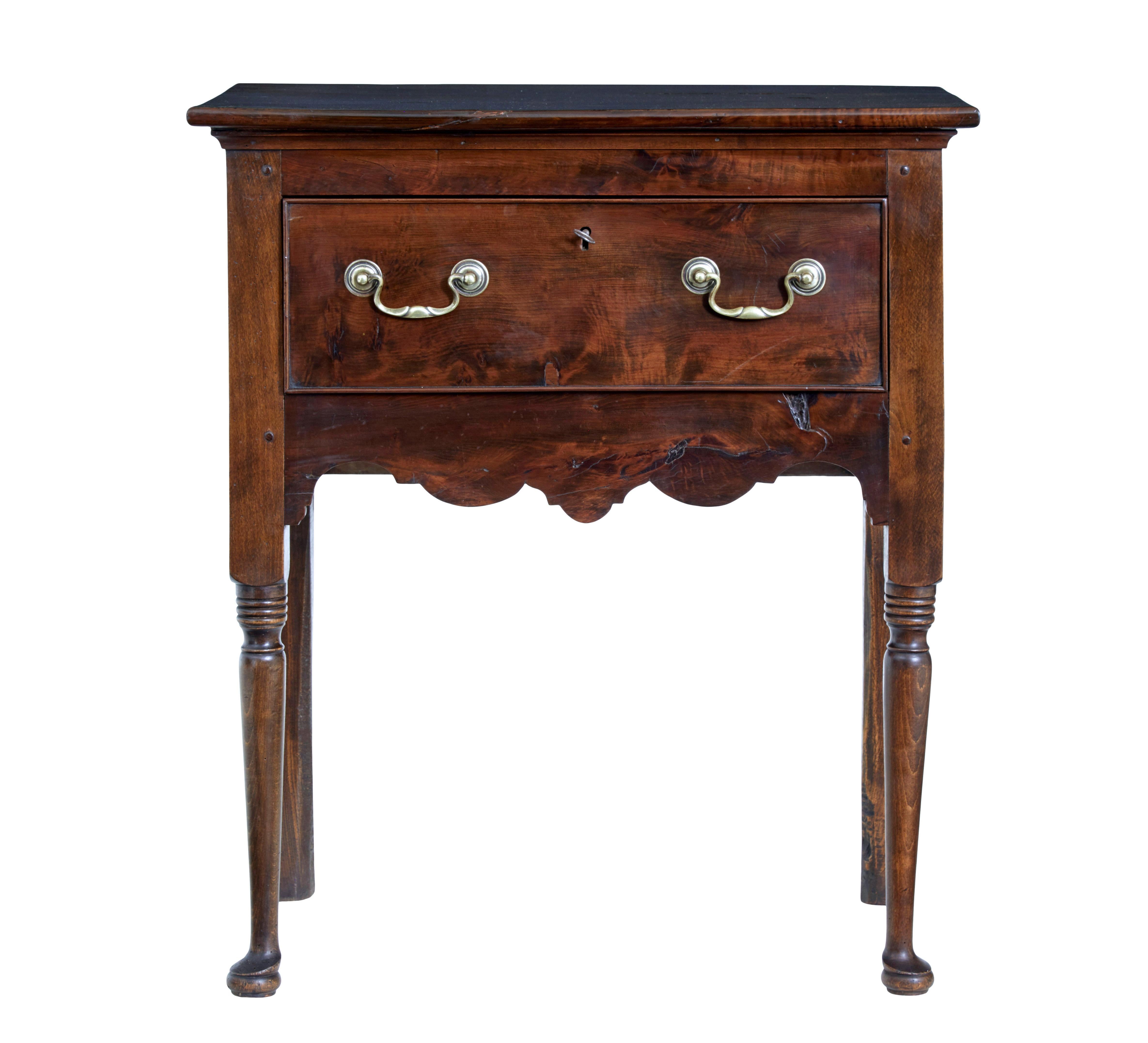 Hand-Crafted 18th Century small yew wood dresser For Sale