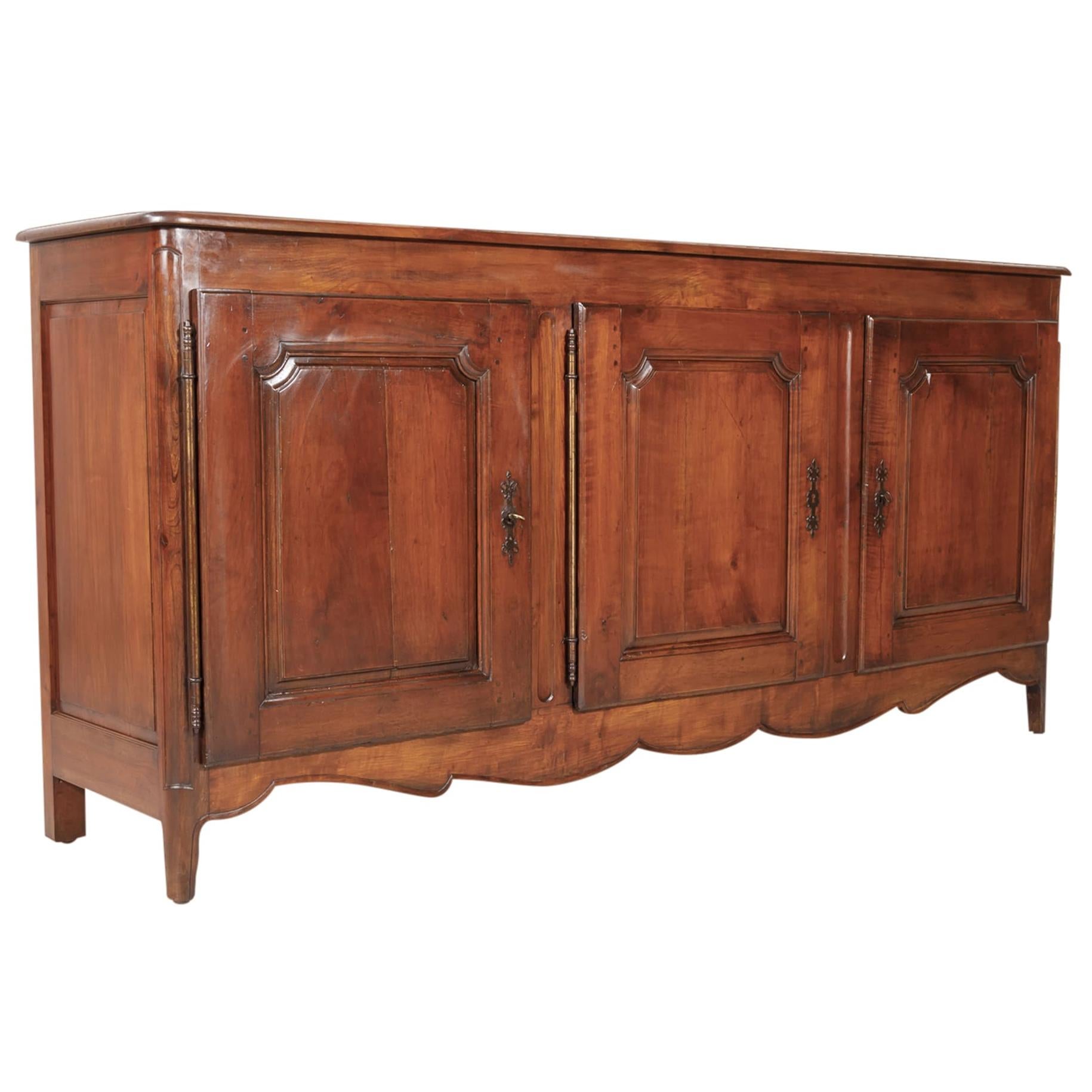 18th Century Solid Cherry Louis XV-Louis XVI Transition Period Enfilade Buffet