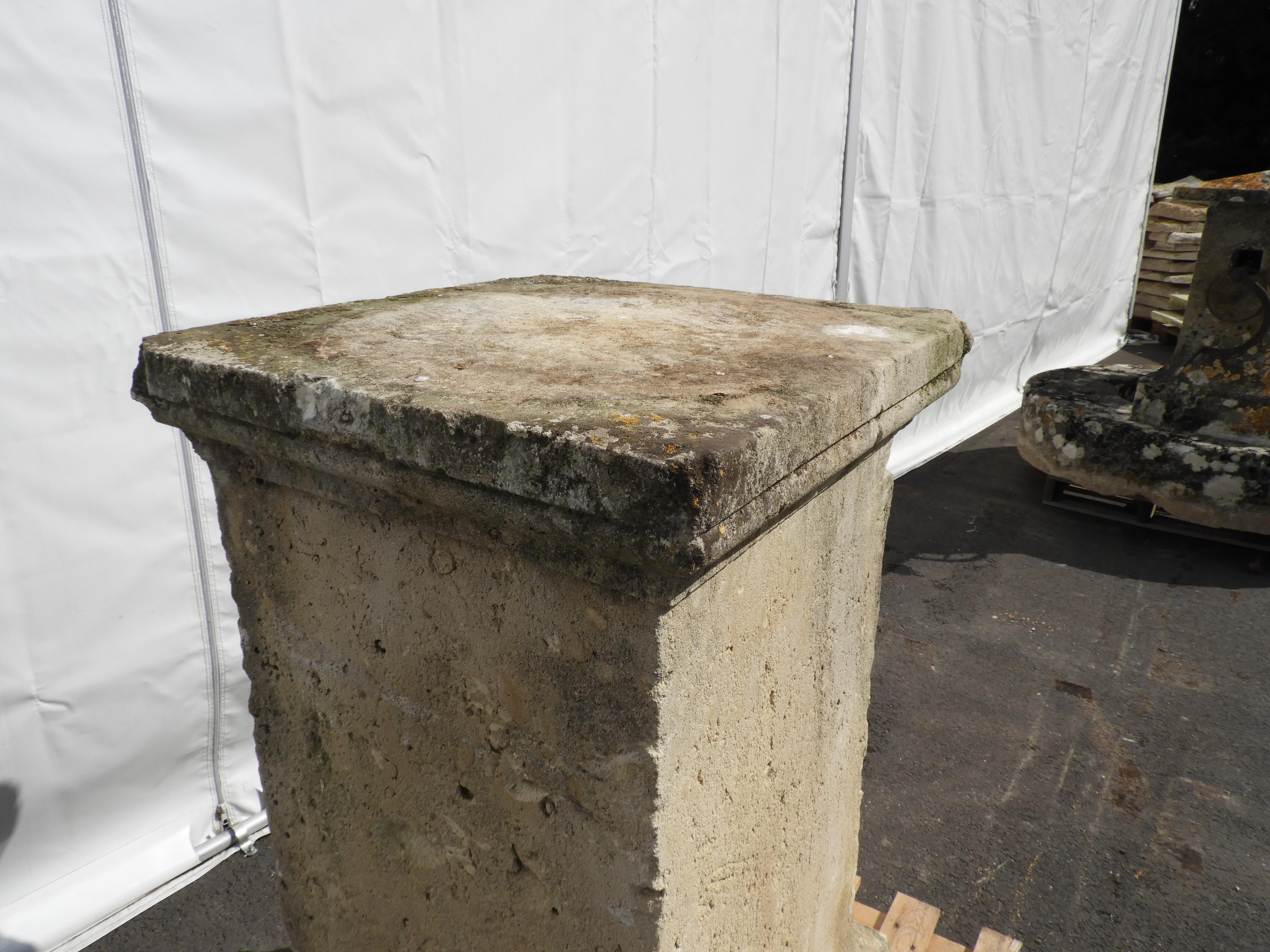 18th Century Solid French Limestone Stone Pedestal For Sale 1