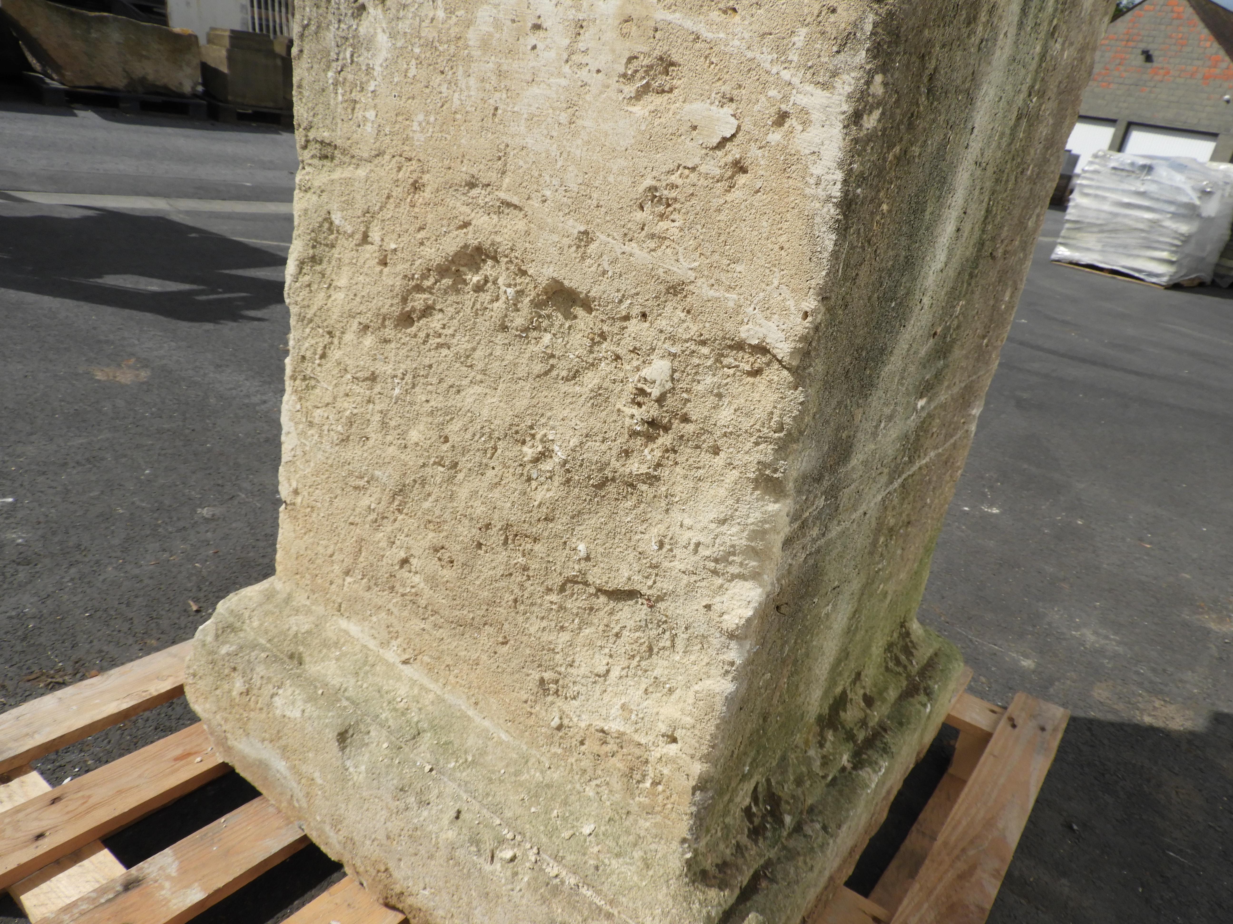 18th Century Solid French Limestone Stone Pedestal For Sale 2