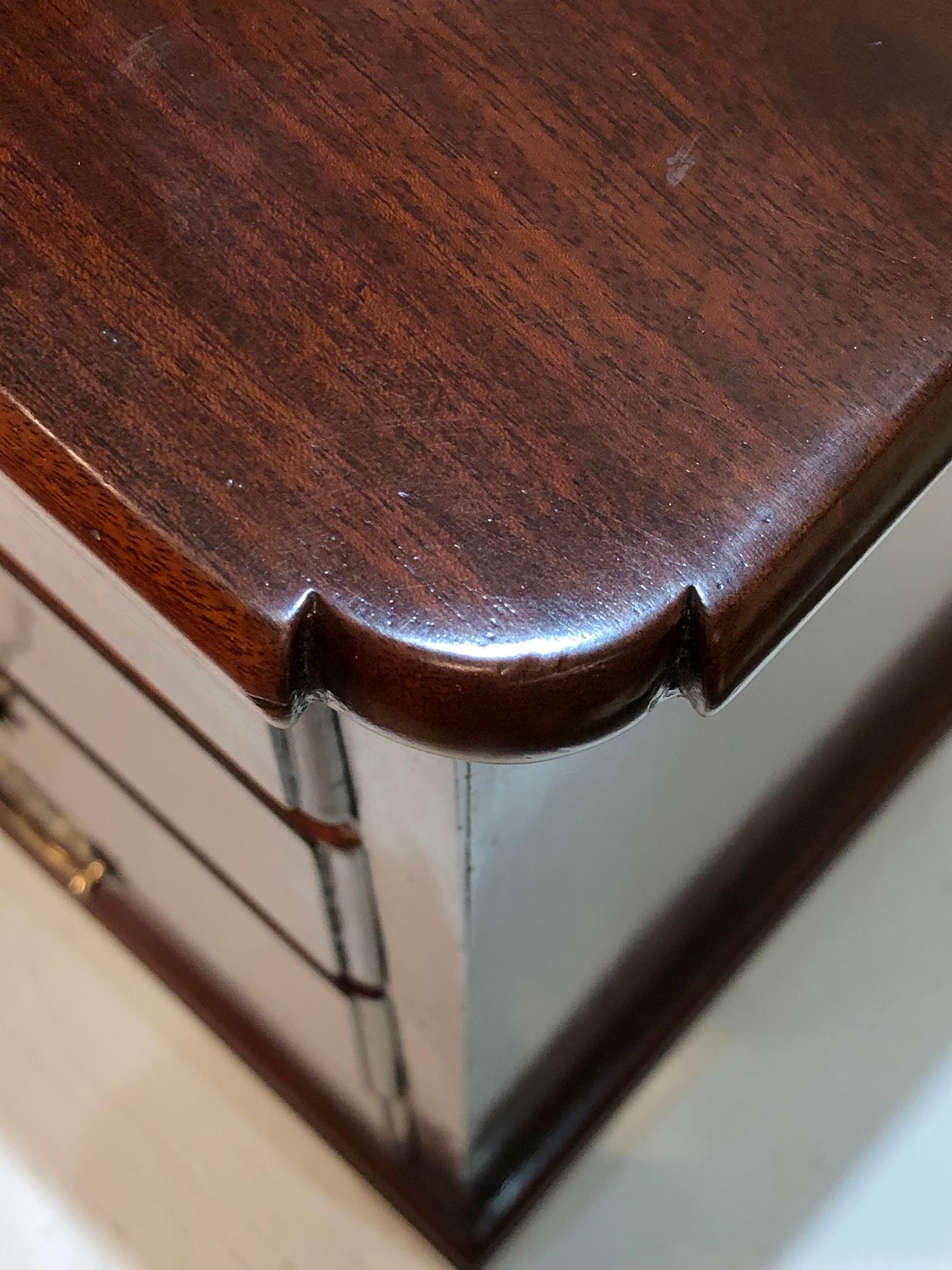 18th Century Solid Mahogany English Bachelors Chest with Brushing Slide For Sale 5