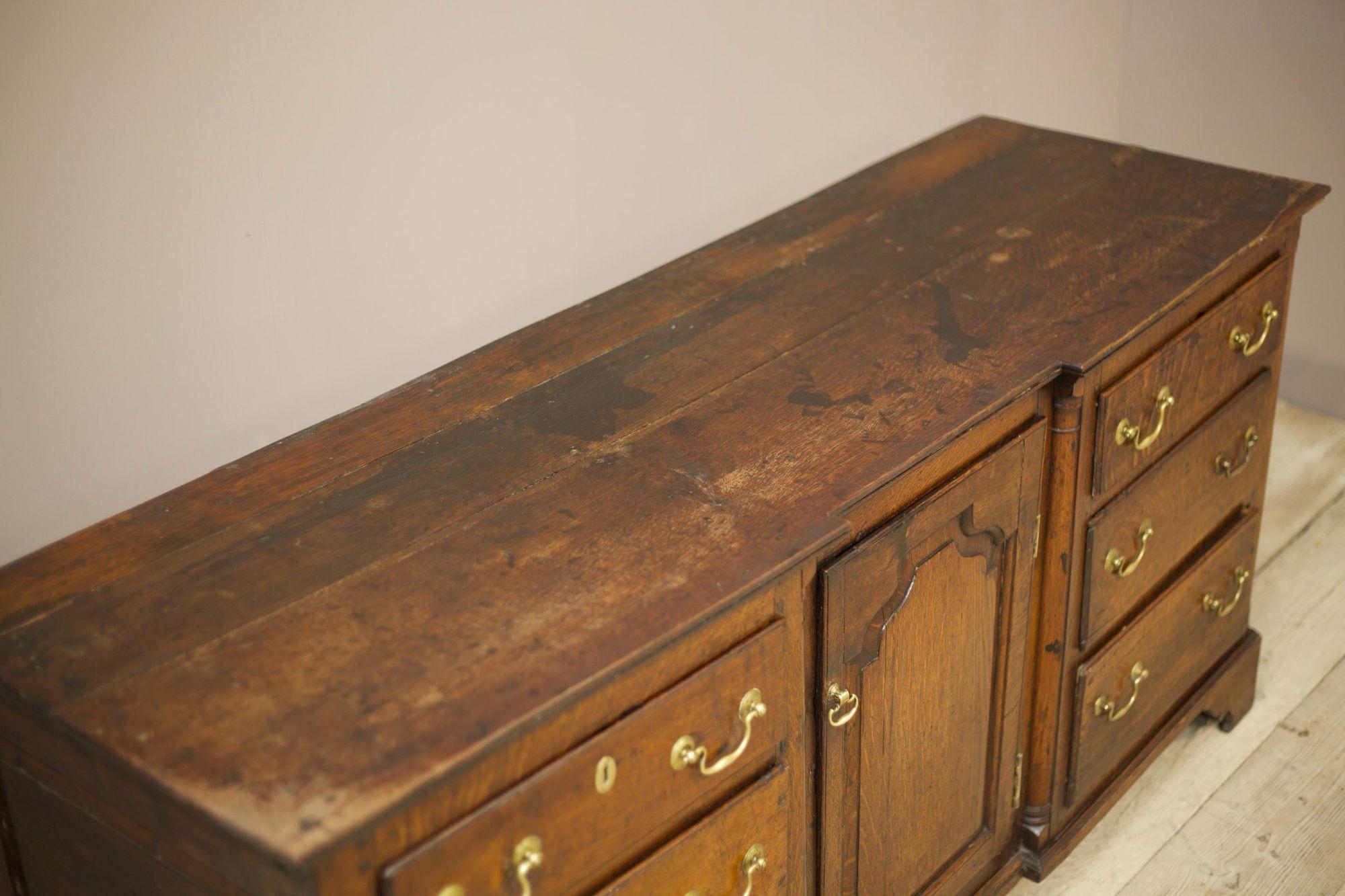 18th Century and Earlier 18th Century Solid Oak Georgian Dresser Base For Sale