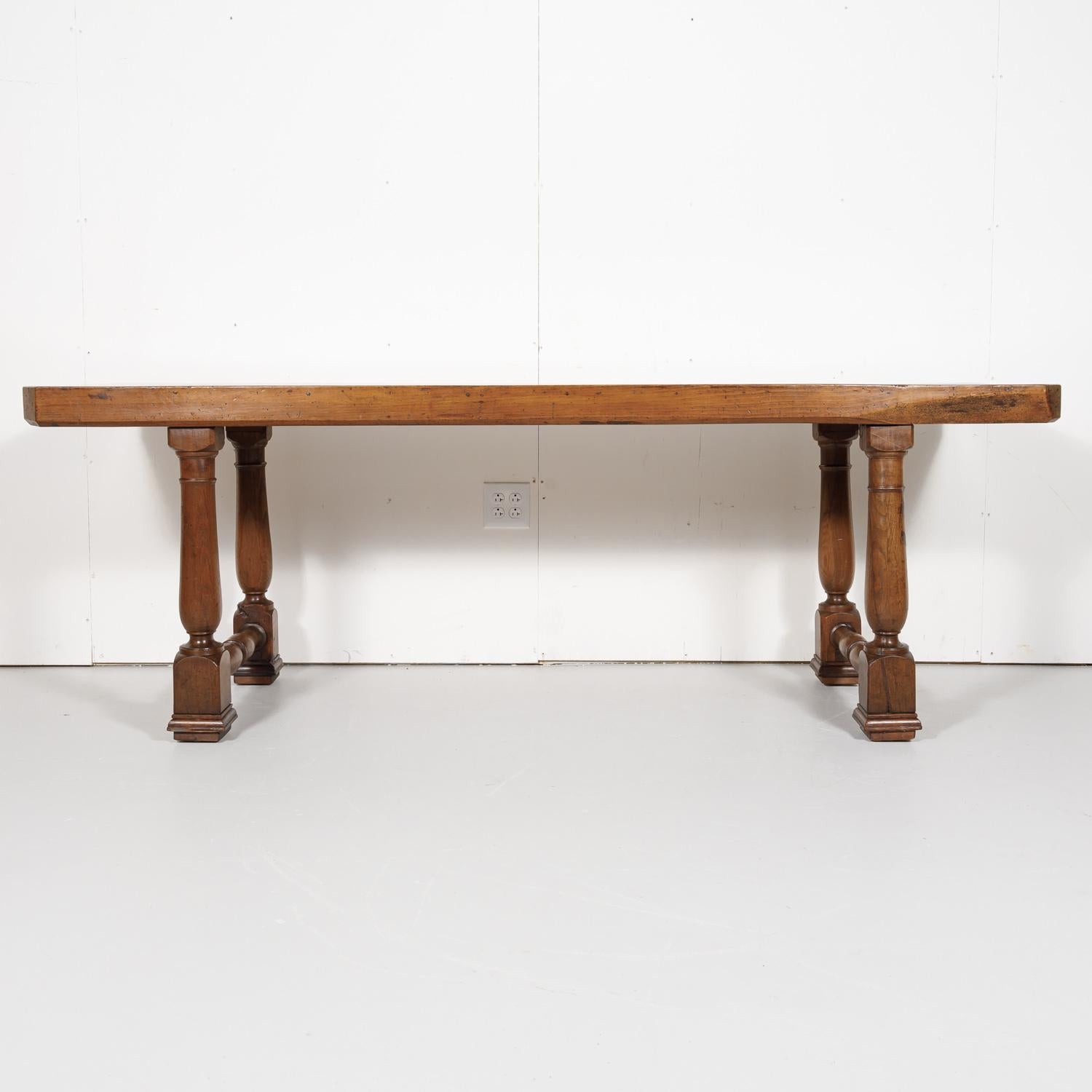 French 18th Century Solid Walnut Provincial Console or Dining Table