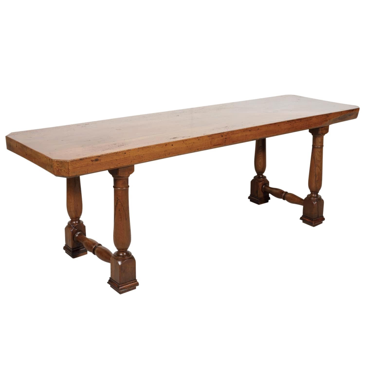 18th Century Solid Walnut Provincial Console or Dining Table