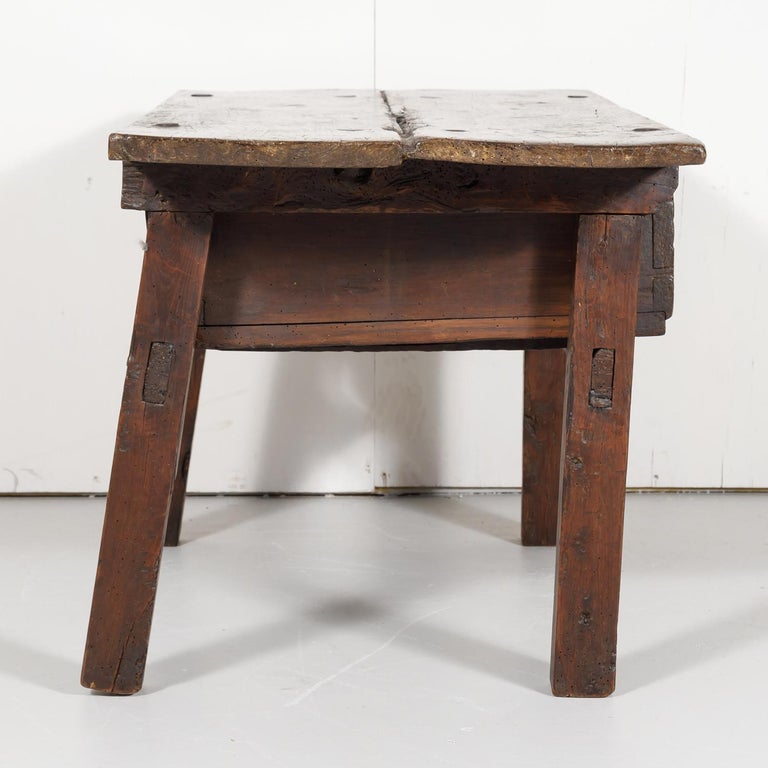 18th Century Solid Walnut Spanish Side Table For Sale 6