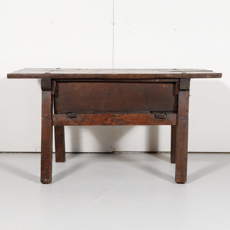 18th Century Solid Walnut Spanish Side Table For Sale 8