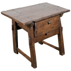 18th Century Solid Walnut Spanish Side Table