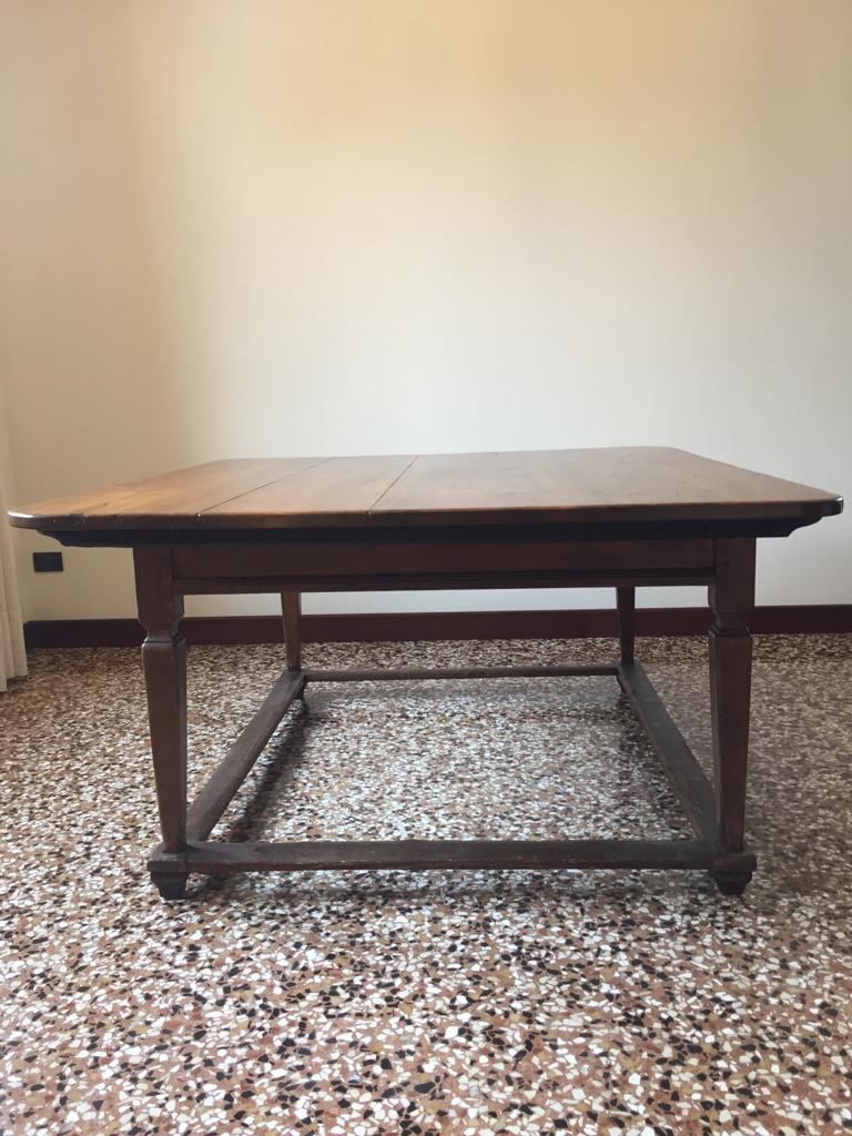 Hand-Crafted 18th Century Solid Wood Italian Dining Table For Sale