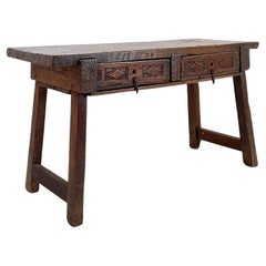 Antique 18th Century solide oak Spanish Console table