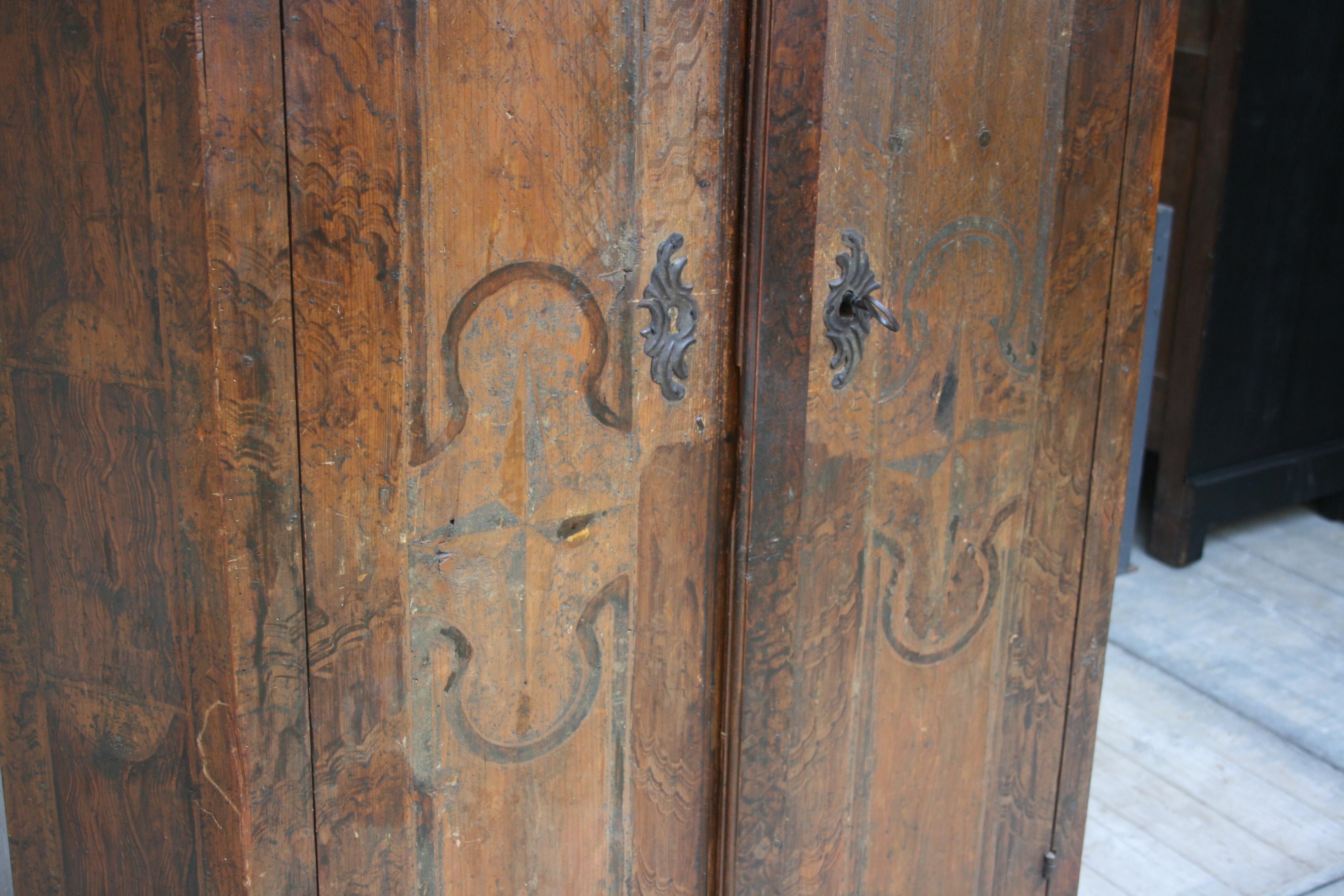 18th Century South German Armoire in Original Paint 4