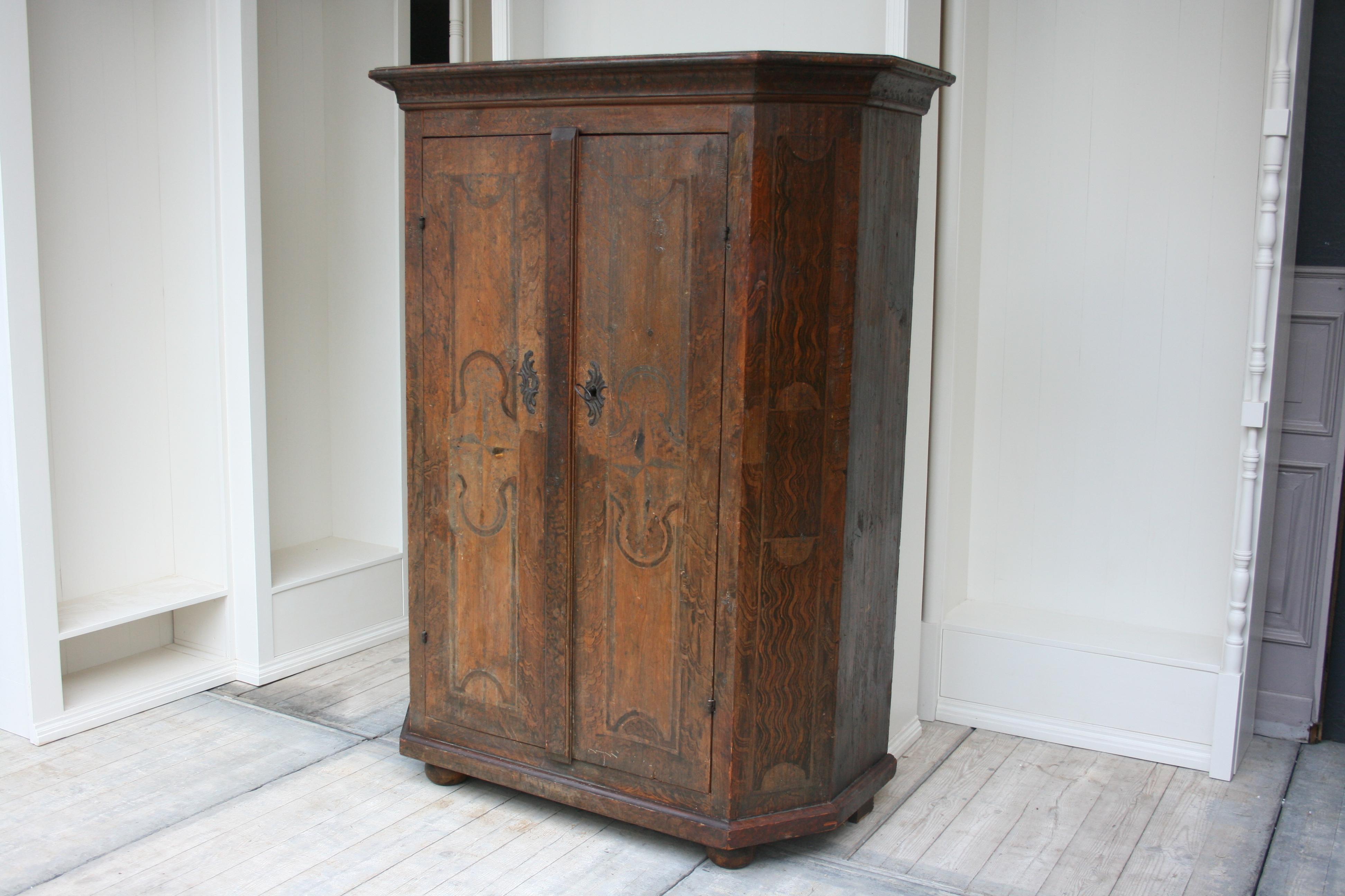 18th Century South German Armoire in Original Paint 5