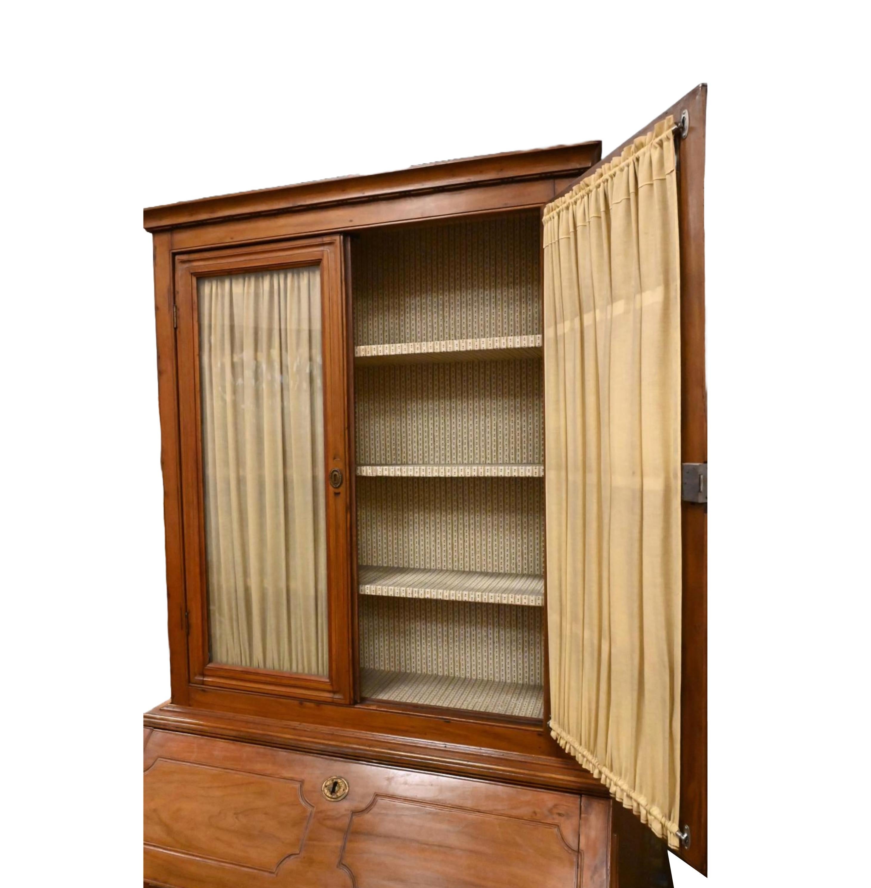 Late 18th Century 18th Century South German Neoclassical Style Fruitwood Bureau-Bookcase For Sale