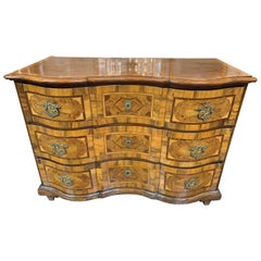 18th Century South German Serpentine and Inlaid Commode