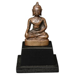 18th Century Southern Thai Bronze Buddha Sculpture, 2 Inches Tall