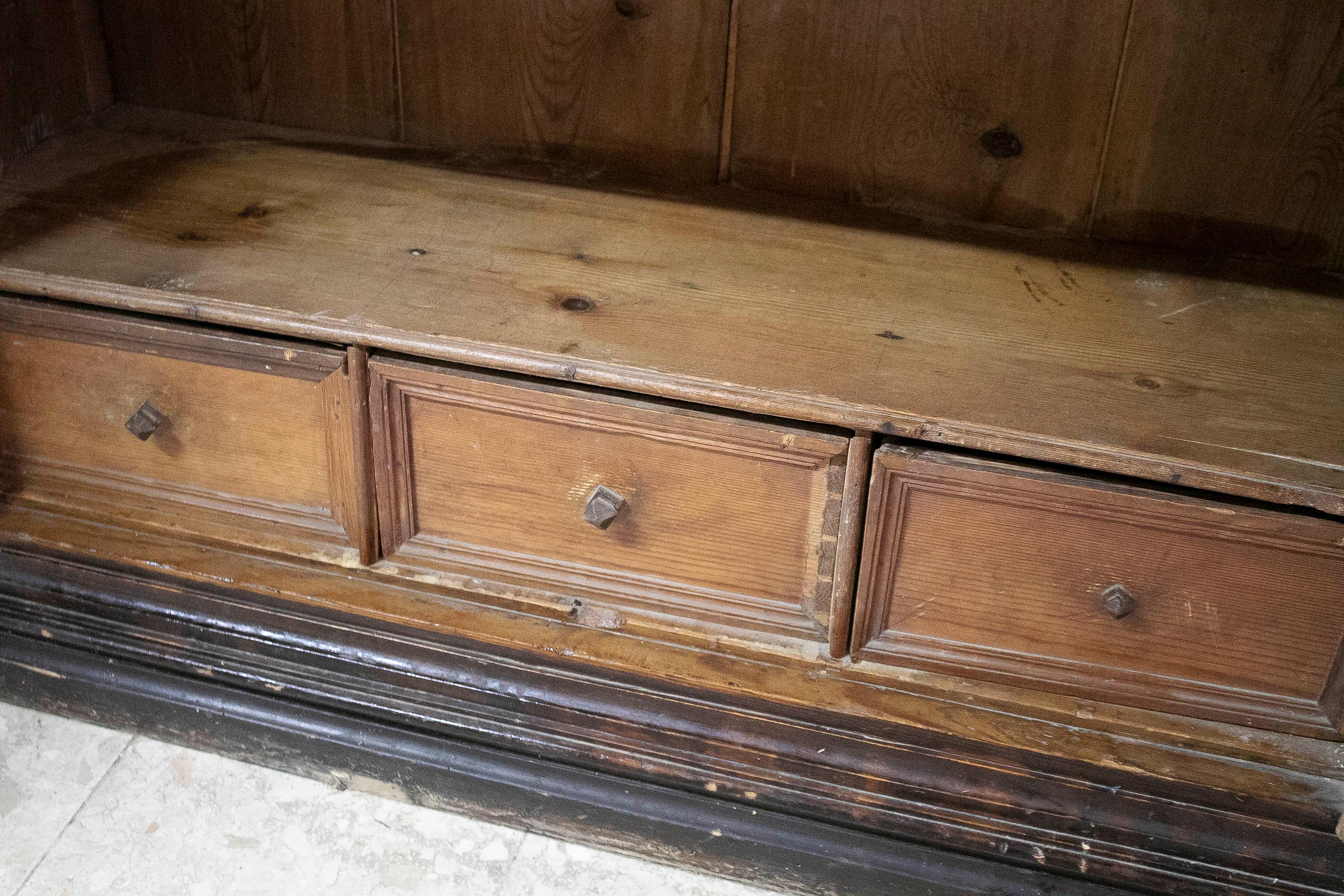 18th Century Spanish 2-Door Cupboard Cabinet w/ Raised Panels For Sale 2