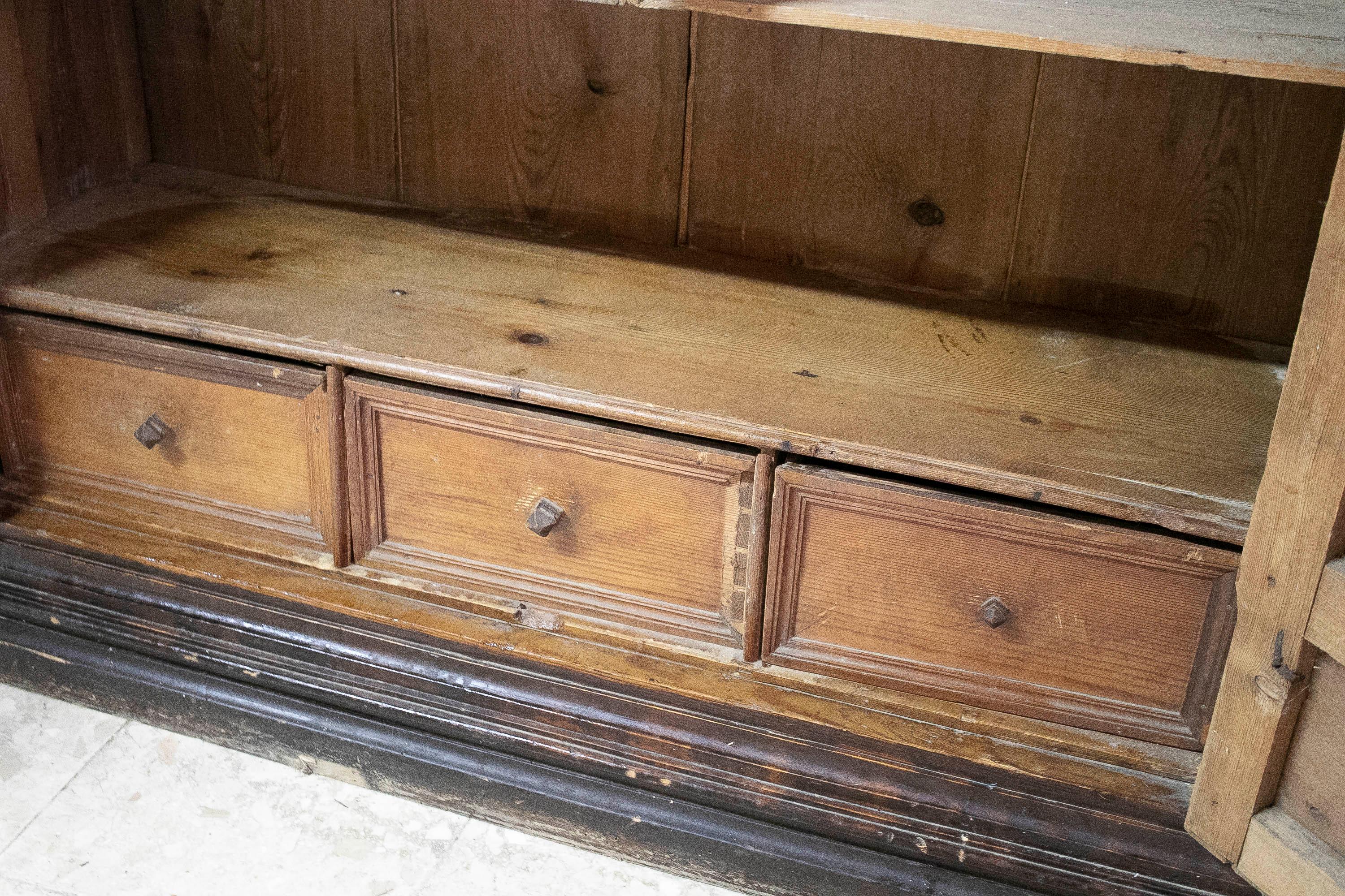 18th Century Spanish 2-Door Cupboard Cabinet w/ Raised Panels For Sale 1
