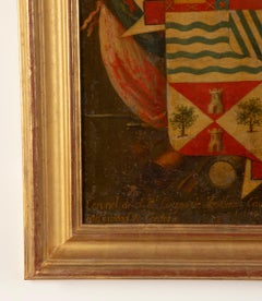 18th Century Spanish Armorial Coat of Arms Painting