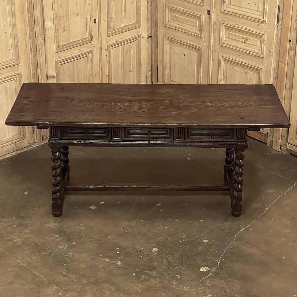 Hand-Crafted 18th Century Spanish Barley Twist Desk For Sale
