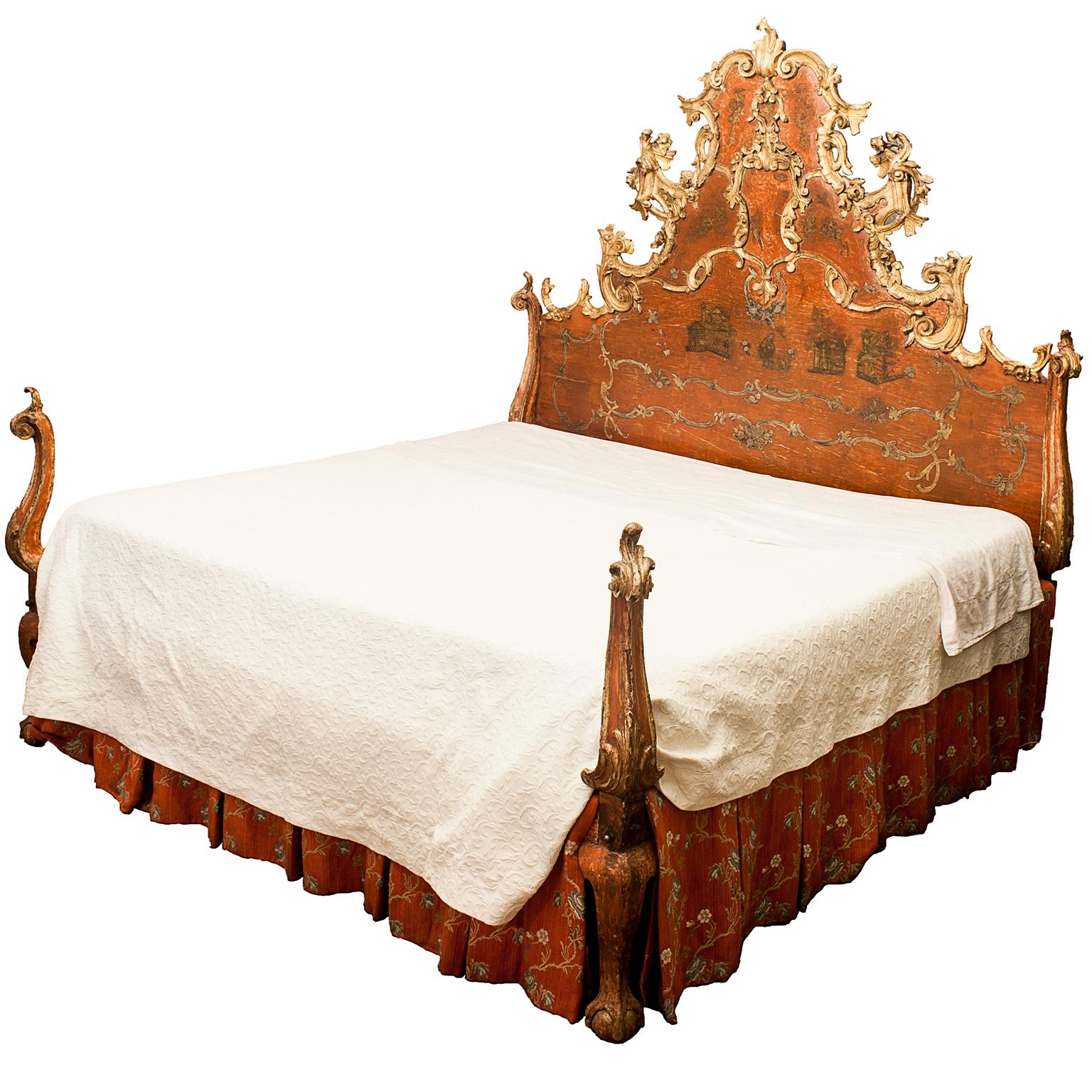 Very important Spanish Baroque bed, in 